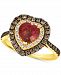 Le Vian Raspberry Rhodolite (1-5/8 ct. t. w. ) & Diamond (5/8 ct. t. w. ) Heart Halo Ring in 14k Gold