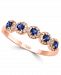 Lali Jewels Sapphire (1/3 ct. t. w. ) & Diamond (1/6 ct. t. w. ) Cluster Band in 14k Rose Gold