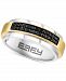 Effy Men's Black Sapphire Horizontal Cluster Ring (1/3 ct. t. w. ) in Sterling Silver & 14k Gold-Plate