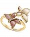 Effy Mother-of-Pearl & Diamond (1/10 ct. t. w. ) Butterfly Ring in 14k Gold