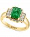 Effy Emerald (1-3/8 ct. t. w. ) & Diamond (1/4 ct. t. w. ) Halo Statement Ring in 14k Gold