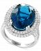 Effy London Blue Topaz (11-9/10 ct. t. w. ) & Diamond (1 ct. t. w. ) Ring in 14k White Gold