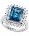 Effy London Blue Topaz (5-1/4 ct. t. w. ) & Diamond (1/3 ct. t. w. ) Halo Ring in 14k White Gold