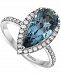 Effy London Blue Topaz (4-1/3 ct. t. w. ) & Diamond (3/8 ct. t. w. ) Pear Ring in 14k White Gold