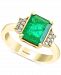Effy Emerald (2-1/5 ct. t. w. ) & Diamond (1/10 ct. t. w. ) Statement Ring in 14k Gold