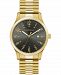 Caravelle Men's Gold-Tone Stainless Steel Expansion Bracelet Watch 40.2mm Women's Shoes