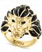 Effy Men's Black Spinel & Enamel Lion Ring in 14k Gold-Plated Sterling Silver