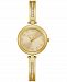 Caravelle Women's Gold-Tone Stainless Steel Bangle Bracelet Watch 26mm Gift Set Women's Shoes