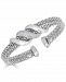 Diamond Swirl Double Row Cuff Bracelet (3/8 ct. t. w. ) in Sterling Silver