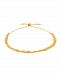 Polished Solid 5 Strand Mirror Bolo Bracelet in 10K Yellow Gold