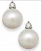 Akoya Pearl (7mm) and Diamond Accent Stud Earrings in 14k White Gold