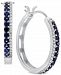 Sapphire (5/8 ct. t. w. ) & Diamond (1/8 ct. t. w. ) Hoop Earrings in 14k White Gold