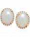 Opal (2 ct. t. w. ) and Diamond (1/6 ct. t. w. ) Stud Earrings in 14k Rose Gold