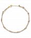 Three Strand Beaded Anklet in 14k White, Yellow and Rose Gold