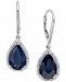 Black Sapphire (12 ct. t. w. ) and White Topaz (1/2 ct. t. w. ) Drop Earrings in Sterling Silver, Created for Macy's
