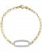 Effy Diamond Pave Link Chain Bracelet (1/2 ct. t. w. ) in 14k White and Yellow Gold