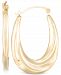 Draped-Look Oval Hoop Earrings in 10k Gold