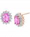Pink Sapphire (2 ct. t. w. ) & Diamond (3/8 ct. t. w. ) Stud Earrings in 14k Rose Gold