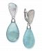Milky Aquamarine and Mother of Pearl Earrings in Sterling Silver