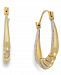 Two-Tone Shrimp Hoop Earrings in 10k Gold