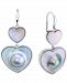 Blister Shell Double Heart Drop Earrings in Sterling Silver