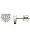 Diamond Heart Cluster Stud Earrings (1/20 ct. t. w. ) in 10k White Gold