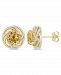 Citrine (3-5/8 ct. t. w. ) and White Topaz (1/4 ct. t. w. ) Swirl Stud Earrings in 18k Yellow Gold Over Sterling Silver