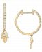 Wrapped Diamond Hamsa Hand Dangle Hoop Earrings (1/4 ct. t. w. ) in 14k Gold, Created for Macy's