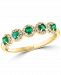 Emerald (1/3 ct. t. w. ) & Diamond (1/6 ct. t. w. ) Five Stone Halo Ring in 14k Gold