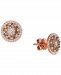 Le Vian Chocolate Diamond (3/8 ct. t. w. ) & Vanilla Diamond (5/8 ct. t. w. ) Cluster Halo Stud Earrings in 14k Rose Gold