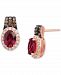 Le Vian Raspberry Rhodolite (1-5/8 ct. t. w. ) & Diamond (3/8 ct. t. w. ) Stud Earrings in 14K Rose Gold