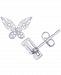 Diamond 1/10 ct. t. w. Butterfly Miracle Plate Stud Earrings in Sterling Silver
