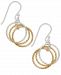Giani Bernini Tri-Tone Interlocking Circle Drop Earrings in Sterling Silver, Gold-Plated Sterling Silver and Rose Gold-Plated Sterling Silver, Created for Macy's