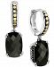 Effy Onyx Dangle Hoop Drop Earrings in Sterling Silver & 18k Gold
