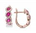 EffyRuby (1-1/3 ct. t. w. ) & Diamond (3/8 ct. t. w. ) Hoop Earrings in 14k Rose Gold
