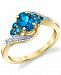 Blue Topaz (1-1/3 ct. t. w. ) & Diamond (1/20 ct. t. w. ) Swirl Ring in 10k Gold