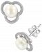 Effy Freshwater Pearl (7mm) Clover Stud Earrings in Sterling Silver
