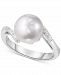 Cultured Freshwater Pearl (10 mm) & Lab-Created White Sapphire (1/3 ct. t. w. ) Ring in Sterling Silver