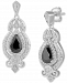 Enchanted Disney Fine Jewelry Black Sapphire (1 ct. t. w. ) & Diamond (1/4 ct. t. w. ) Cinderella Drop Earrings in 14k White Gold