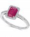 Ruby (1 ct. t. w. ) & Diamond (1/5 ct. t. w. ) Halo Ring in 14k White Gold
