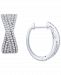 Wrapped in Love Diamond Crossover Oval Hoop Earrings (1 ct. t. w. ) in Sterling Silver, Created for Macy's