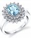 Aquamarine (1-7/8 ct. t. w. ) & White Topaz (1-1/4 ct. t. w. ) Ring in Sterling Silver