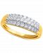 Diamond Three-Row Cluster Ring (1/2 ct. t. w. ) in 14k Gold