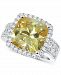 Cubic Zirconia Cushion Halo Statement Ring in Sterling Silver