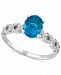 London Blue Topaz (2-1/5 ct. t. w. ) & Diamond (1/8 ct. t. w. ) Ring in 14k White Gold