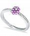 Pink Sapphire (1/3 ct. t. w. ) Diamond (1/20 ct. t. w. ) Stackable Ring in Sterling Silver