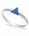 Blue Sapphire (1/4 ct. t. w. ) Diamond (1/20 ct. t. w. ) Stackable ring in Sterling Silver
