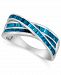 Sterling Silver Ring, Blue Diamond Crossover Ring (1 ct. t. w. )