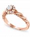 Diamond Halo Enagagement Ring (1/2 ct. t. w. ) in 14k Rose Gold