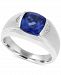 Men's Lab-Created Blue Sapphire (5 ct. t. w. ) & Diamond Accent Ring in 10k White Gold